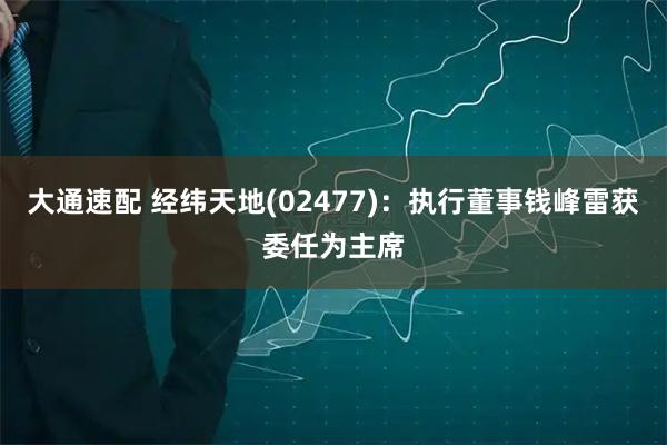 大通速配 经纬天地(02477)：执行董事钱峰雷获委任为主席