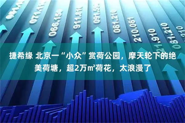 捷希缘 北京一“小众”赏荷公园，摩天轮下的绝美荷塘，超2万㎡荷花，太浪漫了